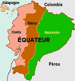 carte regions d'equateur